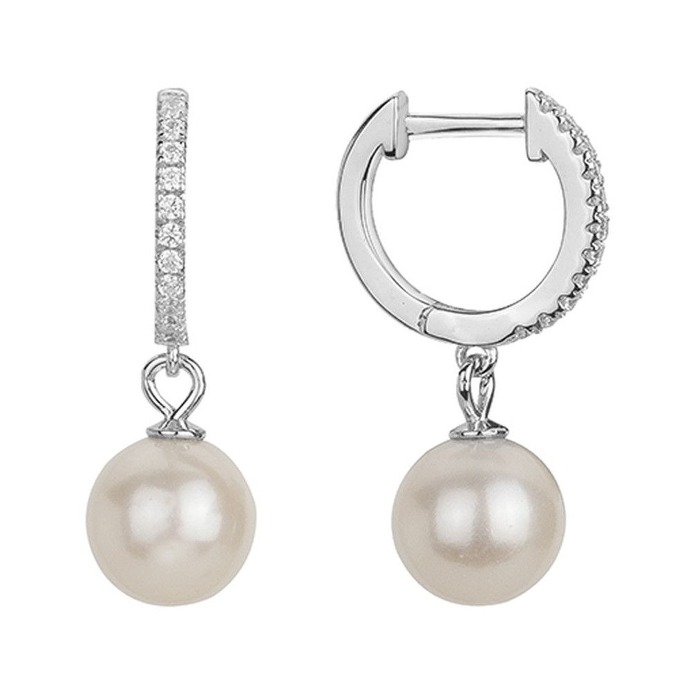 Boucles d'oreilles créoles Argent 925/1000, perles de culture by Stauffer 70400579