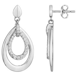 Boucles d'oreilles pendantes Argent 925/1000 et 46 oxydes de zirconium by Stauffer 70400591