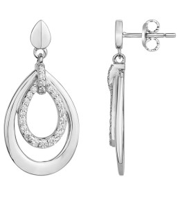 Boucles d'oreilles pendantes Argent 925/1000 et 46 oxydes de zirconium by Stauffer 70400591