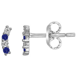 Boucles d'oreilles Argent 925/1000, spinelles bleues et oxydes de zirconium by Stauffer 70400621