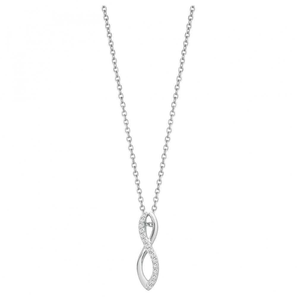 Le Collier argent 925/1000, infini et oxydes de zirconium by Stauffer