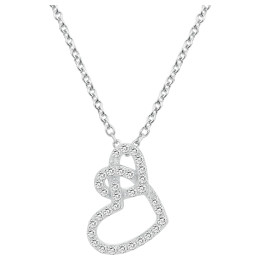 Le Collier argent 925/1000, coeurs et oxydes de zirconium by Stauffer