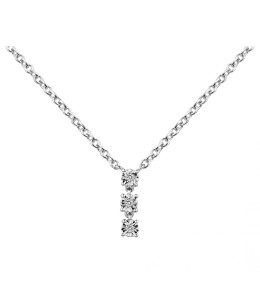 Le Collier argent 925/1000, trilogie diamants by Stauffer
