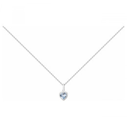 Le Collier argent 925/1000, coeur et oxydes de zirconium by Stauffer