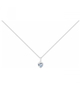 Le Collier argent 925/1000, coeur et oxydes de zirconium by Stauffer