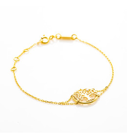le Bracelet or jaune 375/1000, diamant et motif arbre de vie, by Stauffer