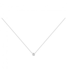 Le Collier argent 925/1000, 1 oxyde de zirconium serti clos by Stauffer