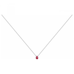 Le Collier argent 925/1000, spinelle rouge by Stauffer