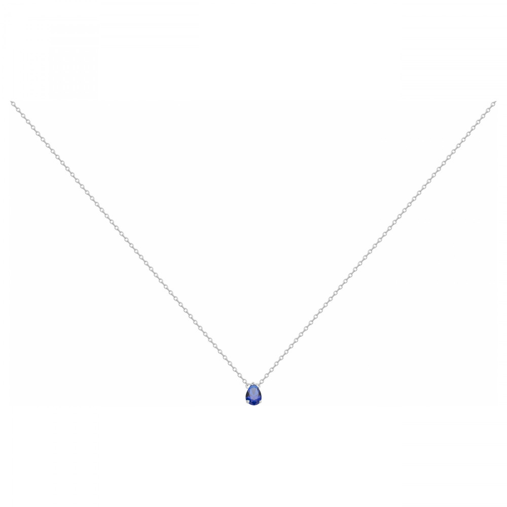 Le Collier argent 925/1000, spinelle bleue by Stauffer