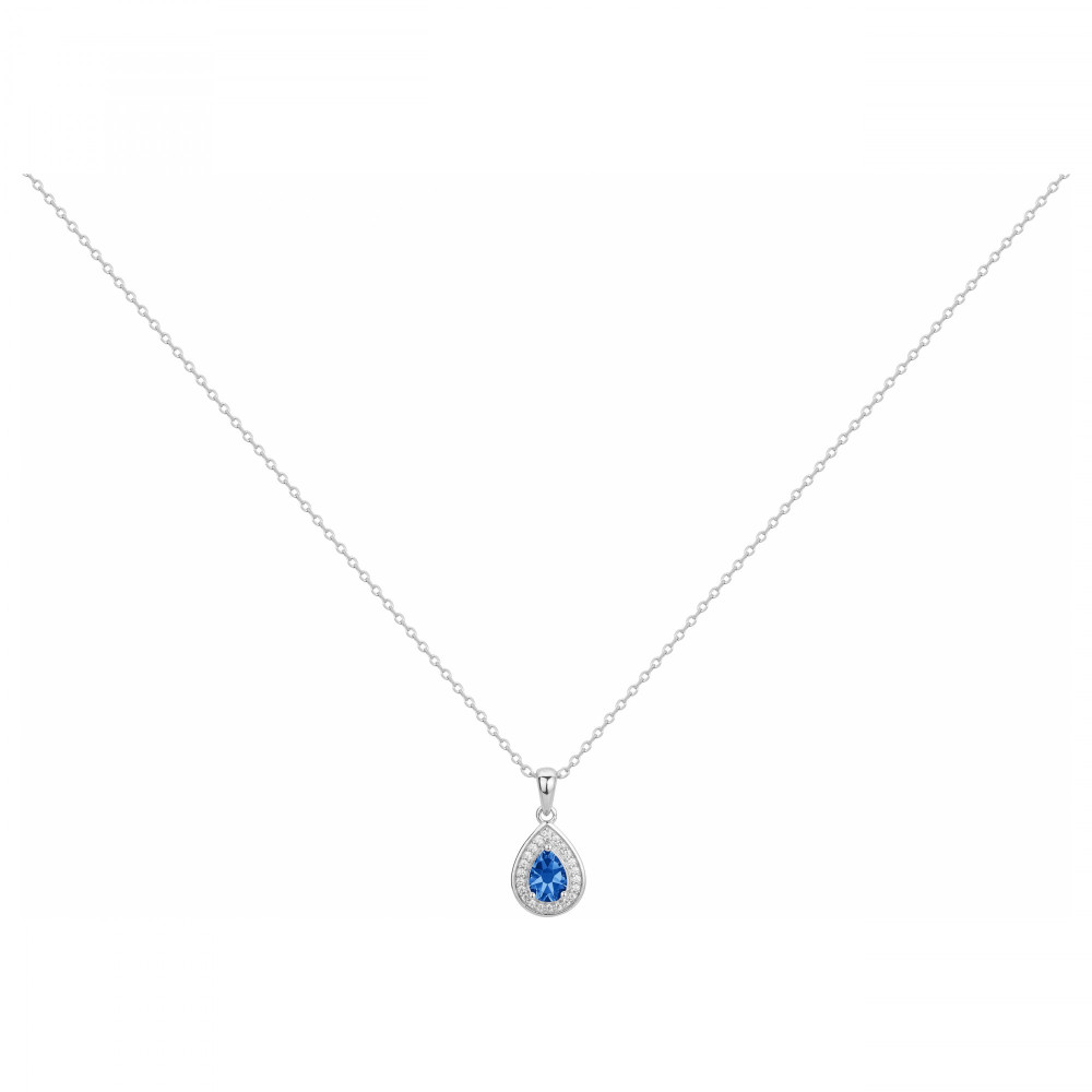 Le Collier argent 925/1000, spinelle bleue et oxydes de zirconium by Stauffer