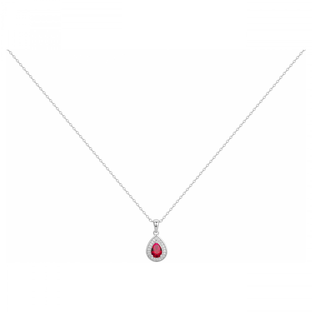 Le Collier argent 925/1000, spinelle rouge et oxydes de zirconium by Stauffer