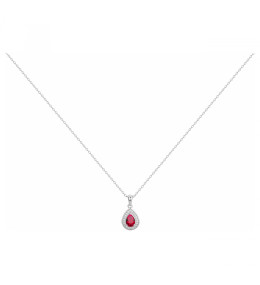 Le Collier argent 925/1000, spinelle rouge et oxydes de zirconium by Stauffer