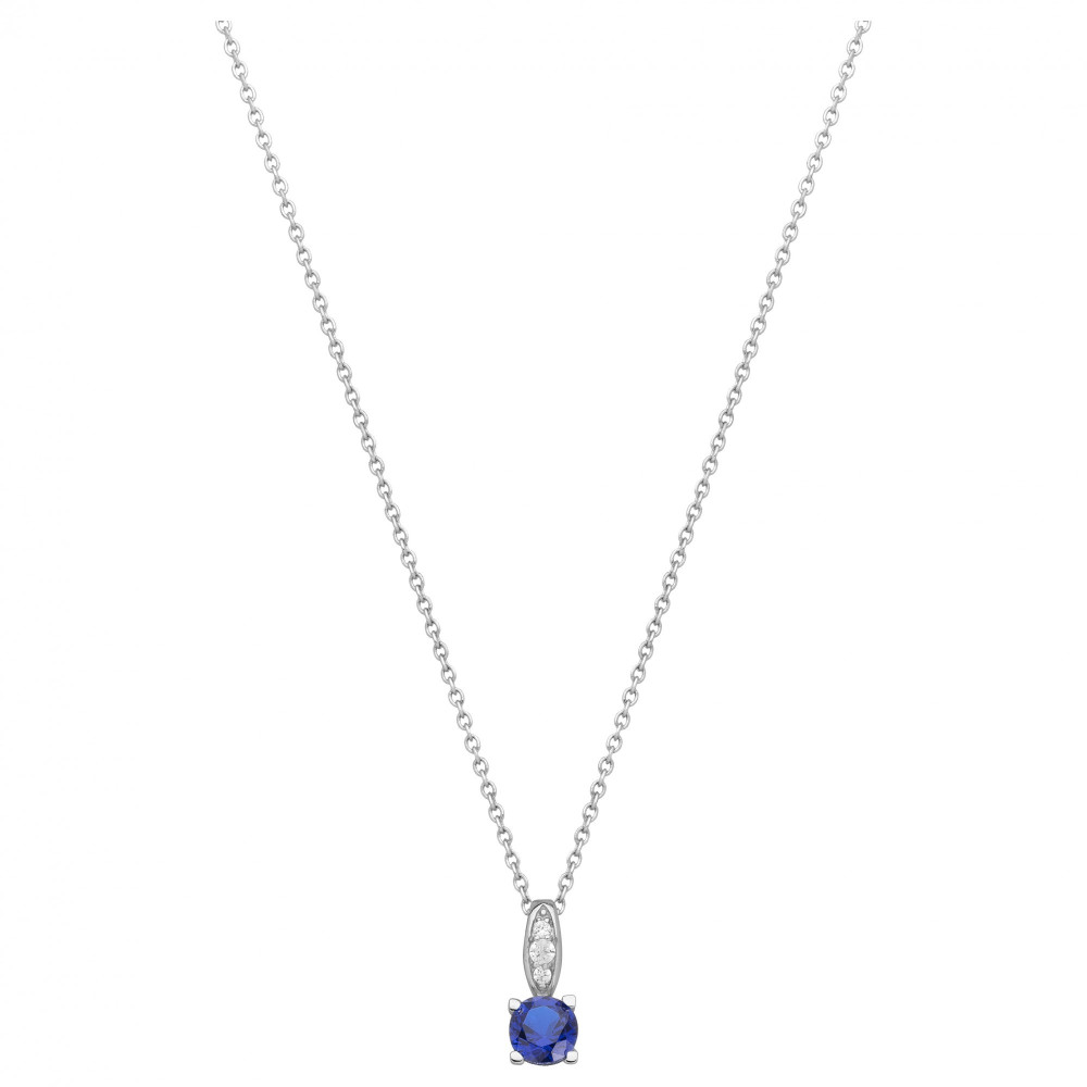 Le Collier argent 925/1000, spinelle bleue et oxydes de zirconium by Stauffer