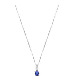 Le Collier argent 925/1000, spinelle bleue et oxydes de zirconium by Stauffer