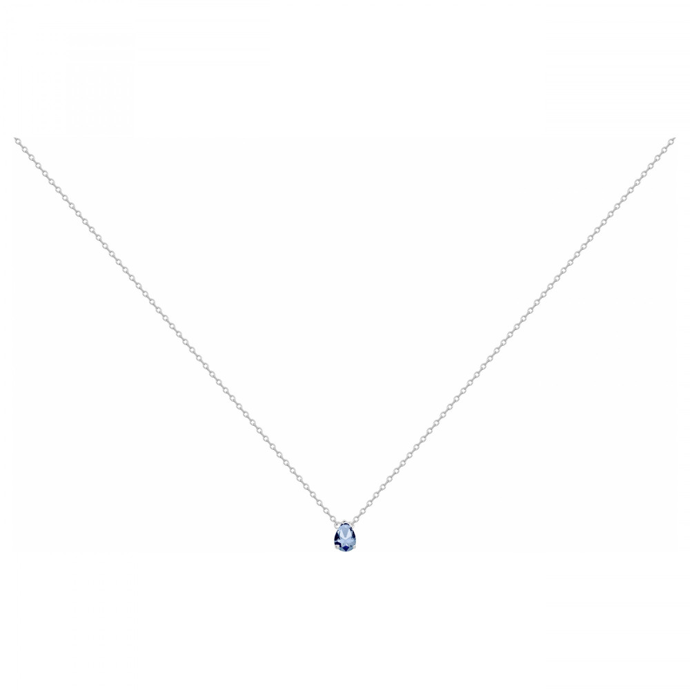 Le Collier argent 925/1000, spinelle bleue by Stauffer