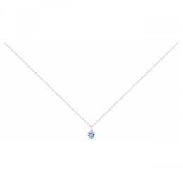 Le Collier argent 925/1000, coeur spinelle bleue by Stauffer