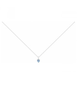 Le Collier argent 925/1000, coeur spinelle bleue by Stauffer