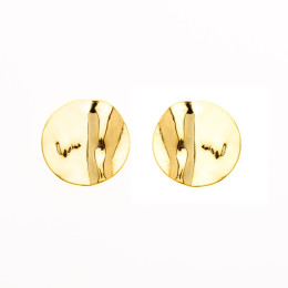les Boucles d'oreilles, or jaune 375/1000 ,motifs ronds de 8 mm froissé by Stauffer