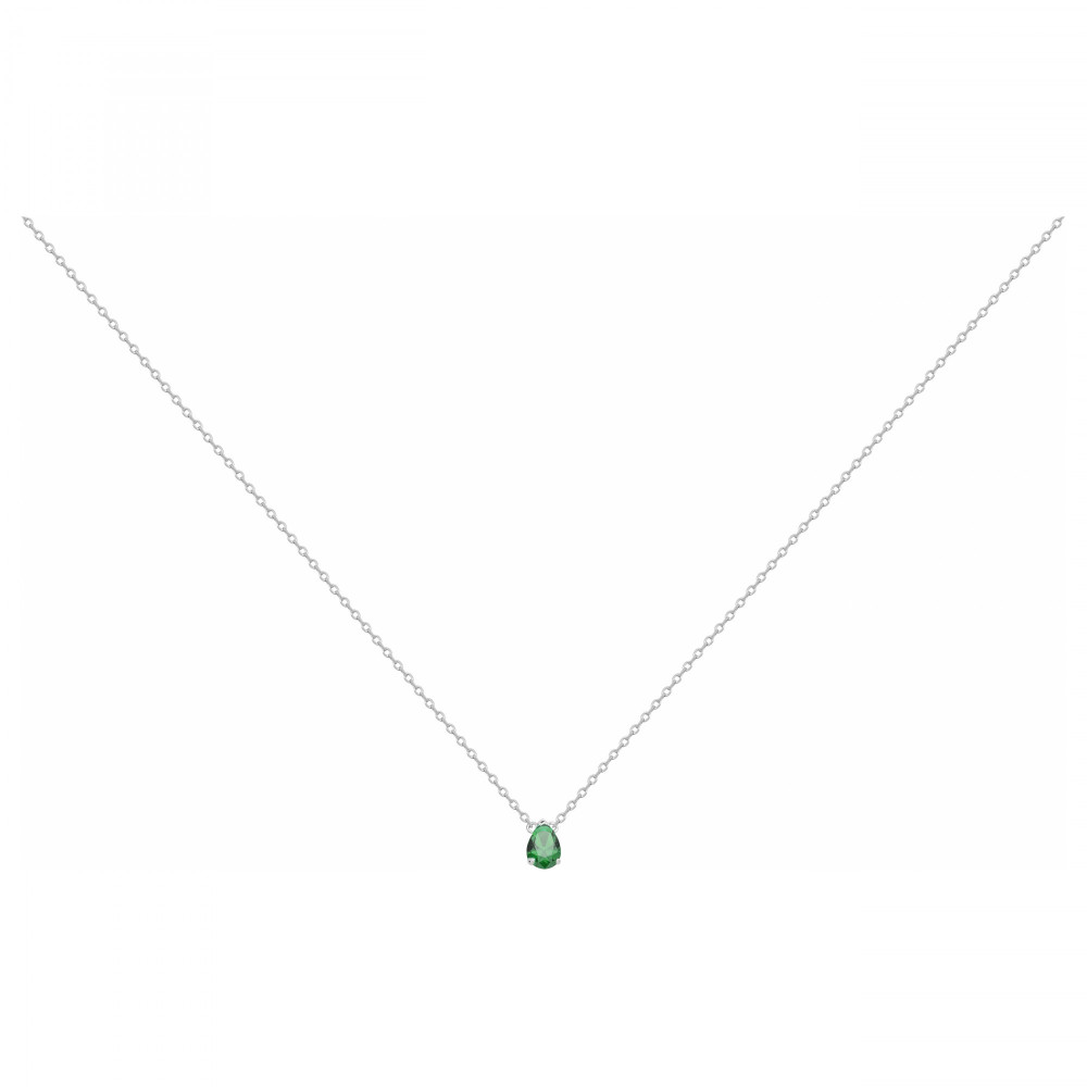 Le Collier argent 925/1000, spinelle verte by Stauffer