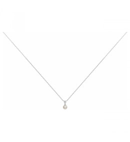 Le Collier argent 925/1000, perle de culture et oxyde de zirconium by Stauffer