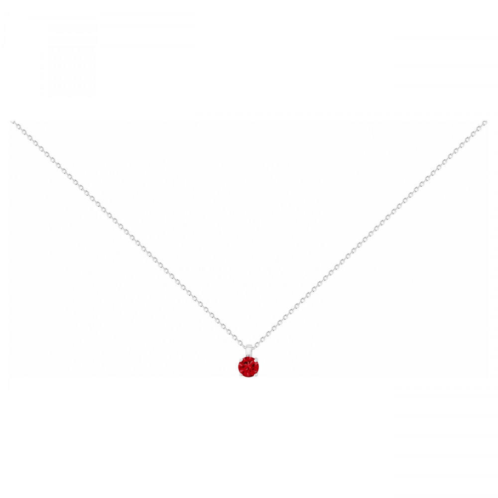 Le Collier argent 925/1000, spinelle rouge by Stauffer