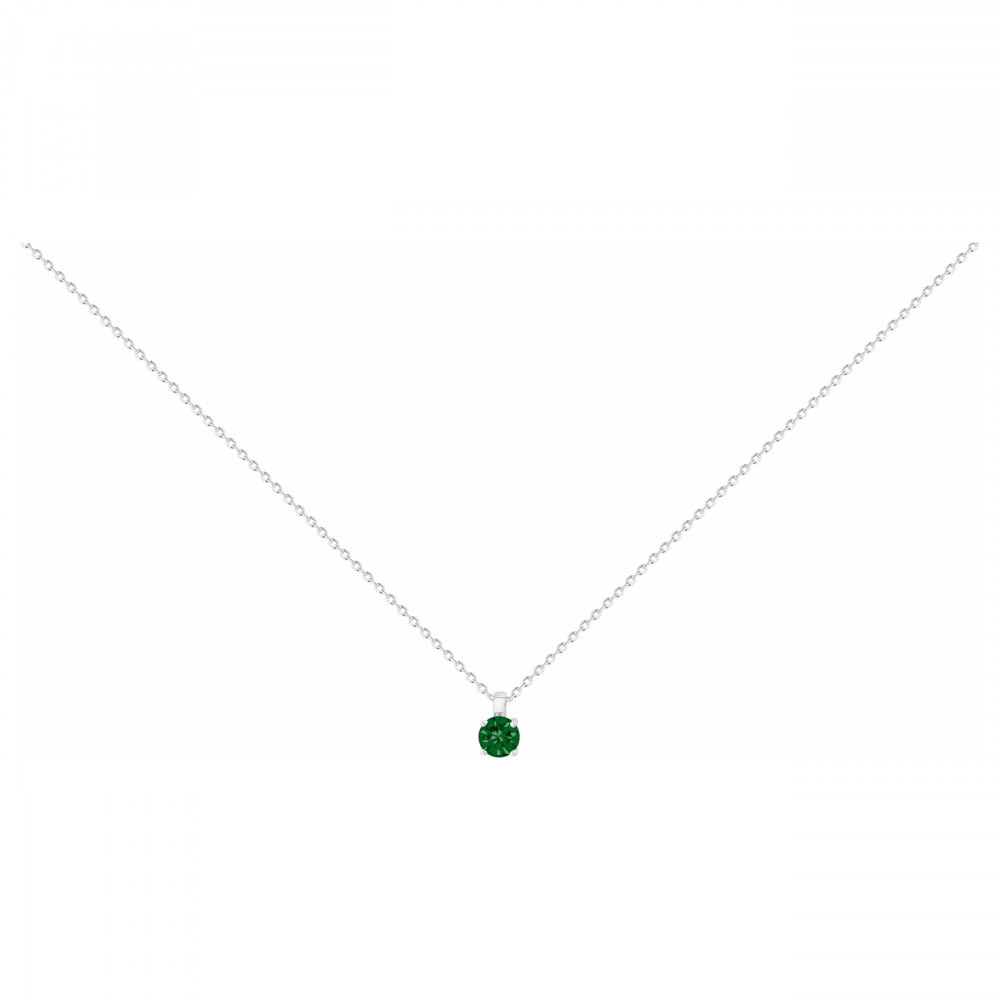 Le Collier argent 925/1000, spinelle verte by Stauffer