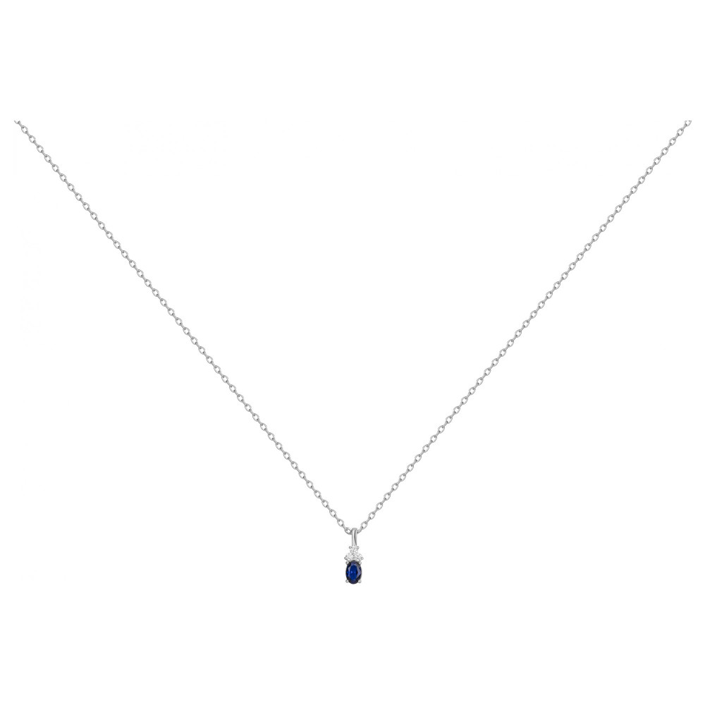 Le Collier argent 925/1000, spinelle bleue et oxydes de zirconium by Stauffer