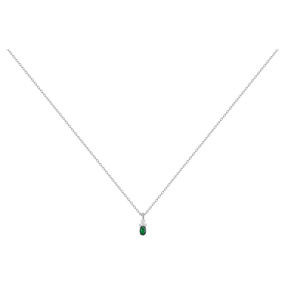 Le Collier argent 925/1000, spinelle verte et oxydes de zirconium by Stauffer