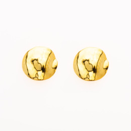 Les Boucles d'oreilles, or jaune 375/1000 ,motifs ronds de 5,5 mm froissé, by Stauffer