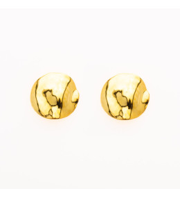 Les Boucles d'oreilles, or jaune 375/1000 ,motifs ronds de 5,5 mm froissé, by Stauffer