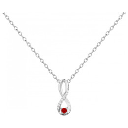 Le Collier argent 925/1000, infini, spinelle rouge et oxydes de zirconium by Stauffer