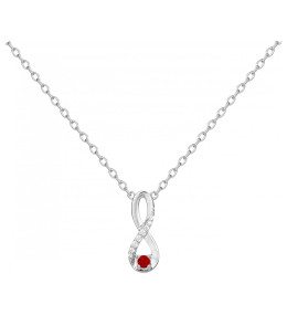Le Collier argent 925/1000, infini, spinelle rouge et oxydes de zirconium by Stauffer