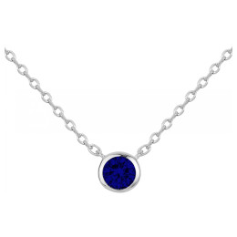 Collier Argent 925/1000 et spinelle bleue by Stauffer 70700880