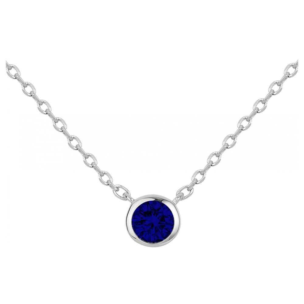 Collier Argent 925/1000 et spinelle bleue by Stauffer 70700880