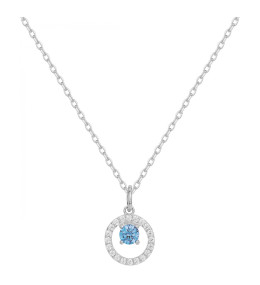 Collier Argent 925/1000 et spinelle bleue topaze et oxydes de zirconium by Stauffer 70700888
