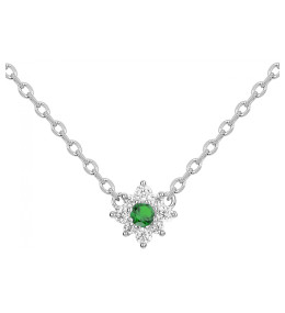 Collier Argent 925/1000, spinelle verte et oxydes de zirconium by Stauffer 70700892
