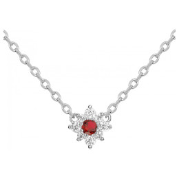 Collier Argent 925/1000, spinelle rouge et oxydes de zirconium by Stauffer 70700893