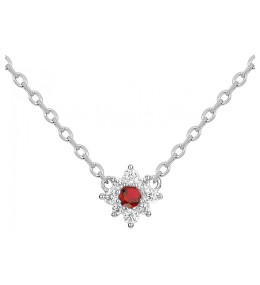 Collier Argent 925/1000, spinelle rouge et oxydes de zirconium by Stauffer 70700893