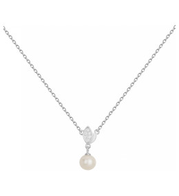Collier Argent 925/1000, perle de culture et oxydes de zirconium by Stauffer 70700898