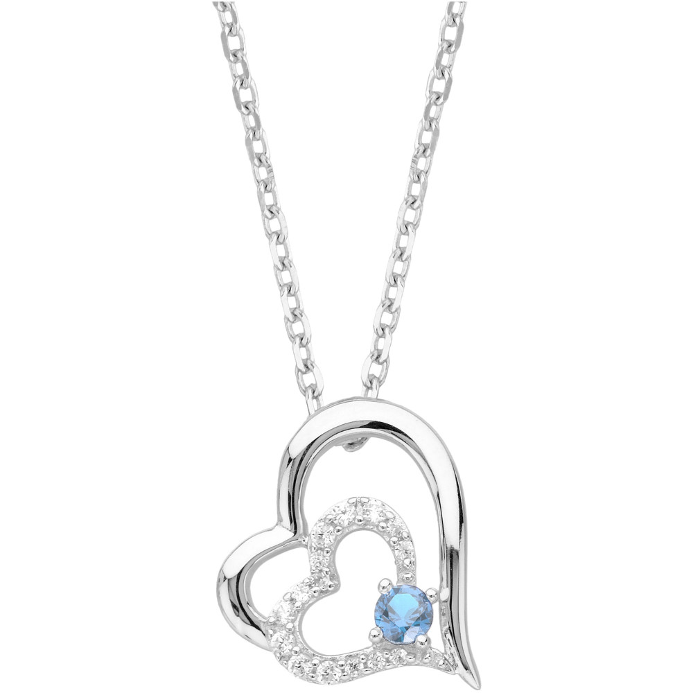Collier Argent 925/1000 et spinelle bleue topaze et oxydes de zirconium by Stauffer 70700937