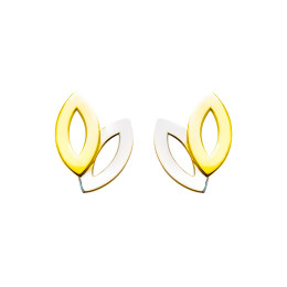 Les Boucles d'oreilles, or bicolore 375/1000, motifs navettes, by Stauffer