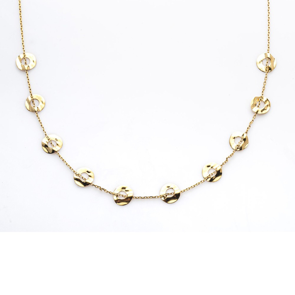 le Collier or jaune 375/1000 , motifs ronds froissés, by Stauffer le Collier or jaune 375/1000 , motifs ronds froissés, by Stauffer