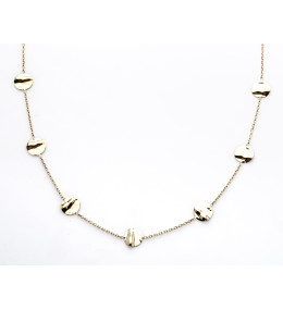 le Collier or jaune 375/1000, motifs ronds froissés, by Stauffer