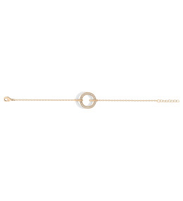 Bracelet plaqué or et Céramique blanche double anneaux by Stauffer Ref. 1-36-0001