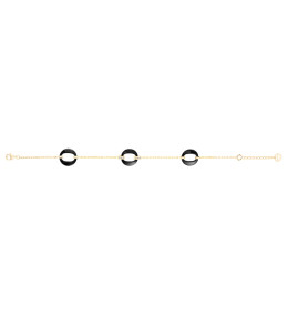 Bracelet plaqué or et Céramique noire 3 motifs by Stauffer Ref. 1-36-0010