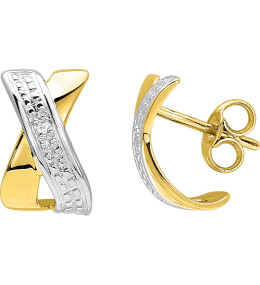 Les Boucles d'oreilles or bicolore 750/1000 diamants by Stauffer