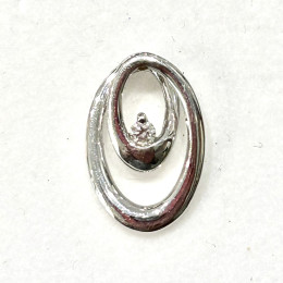 Le Pendentif or gris 750/1000, motif vrille et diamant by Stauffer