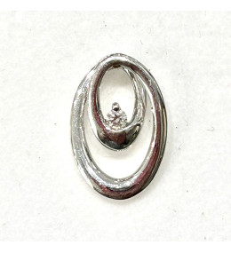 Le Pendentif or gris 750/1000, motif vrille et diamant by Stauffer