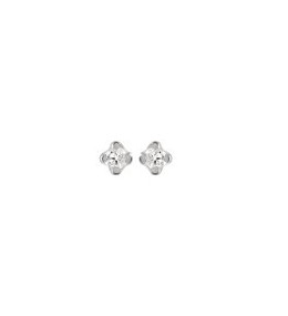 Les Boucles d'oreilles or gris 750/1000, diamants 0,05 carat, taille brillant by Stauffer