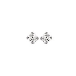 Les Boucles d'oreilles or gris 750/1000, diamants 0,16 carat, taille brillant by Stauffer